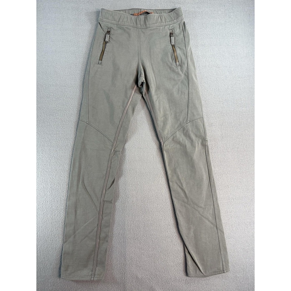 Frauenschuh Pants Womens 0 Gray Jersey Slim Leg Elastic Waist Zip Pockets